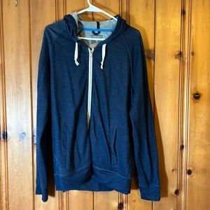 Icebreaker Merino Wool, zip-up hoodie, size medium, blue.
